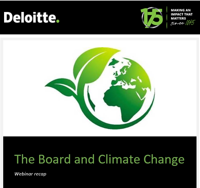 Webinar – The Board and Climate Change – Deloitte