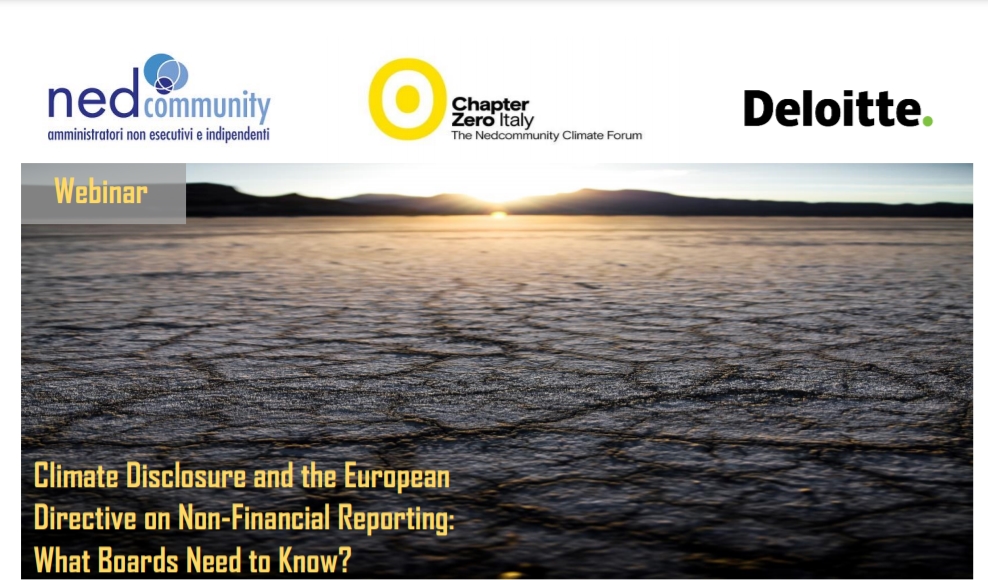 Webinar – 26/03/2021 – Climate Disclosure and the European Directive on Non-Financial Reporting: What Boards Need to Know?