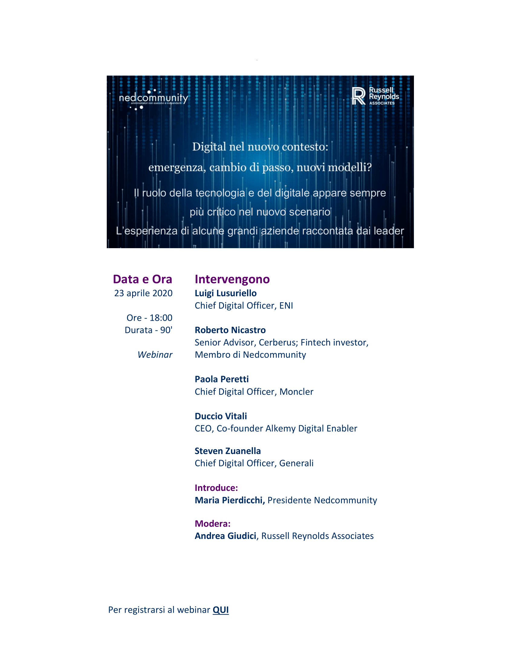 WEBINAR – Digital nel nuovo contesto: emergenza, cambio di passo, nuovi modelli? 23 Aprile 2020